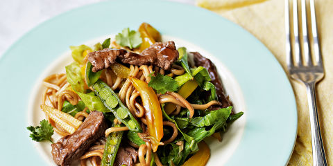 Gingered beef with spring veg