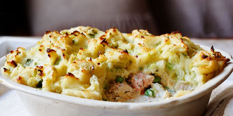 Fish and leek pie