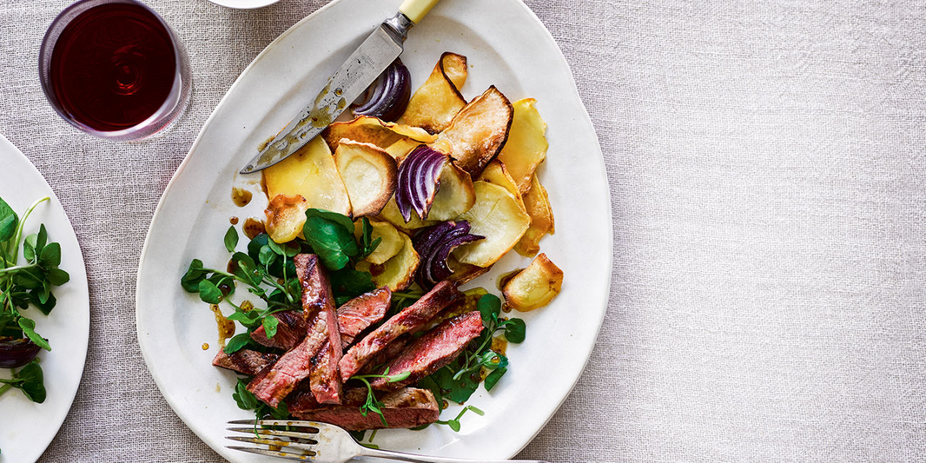 Steak and winter veg