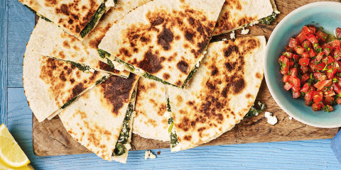 Spanakopita quesadillas