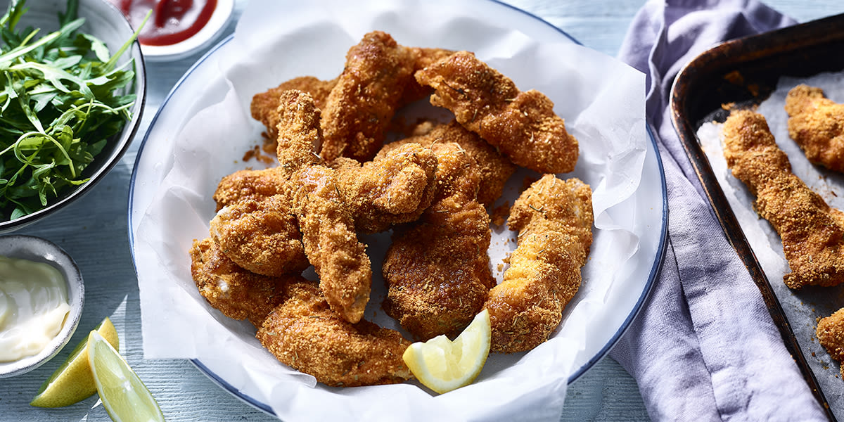 Almond-crusted chicken dippers