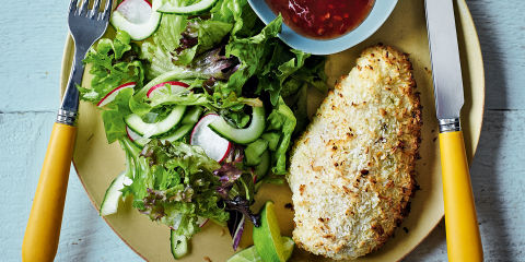 Coconut and lime crusted chicken