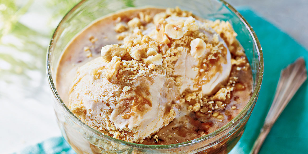 Vanilla ice cream with cold-brew coffee