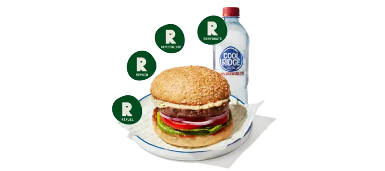 AIS 4 Rs burger and water 
