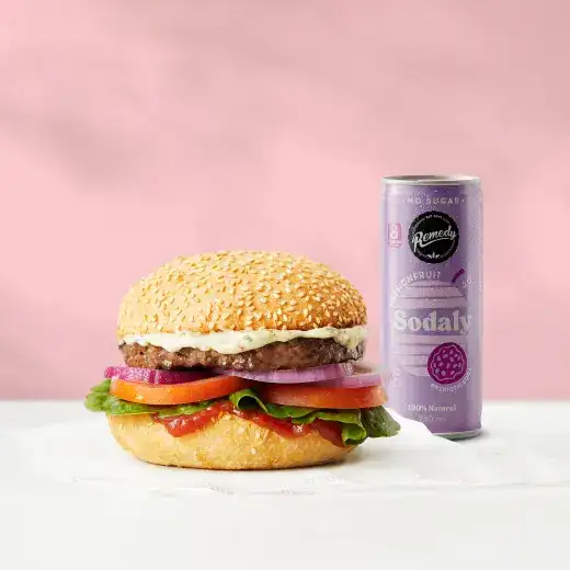 CBD Lunch Deal - Burger + Remedy Drink for $16.90