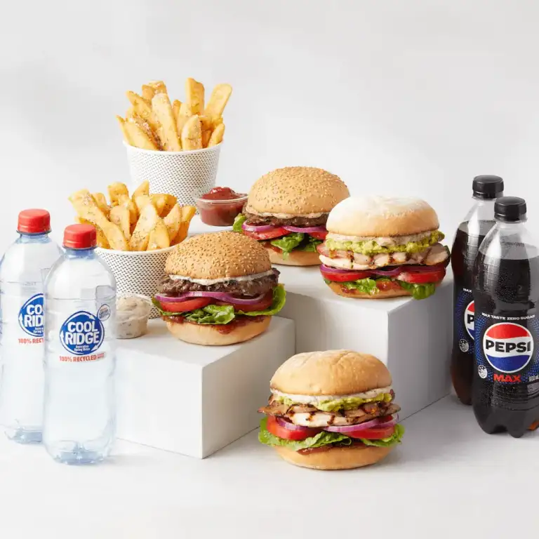 Grill'd Family Frenzy Bundle meal deal - family burger deal with four burgers, chips and drinks