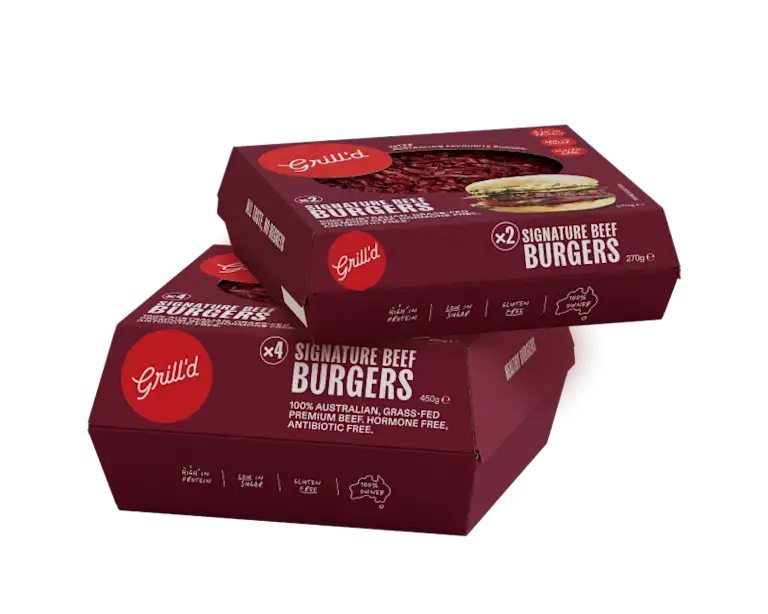 Grill'd Signature beef patties, only at Coles