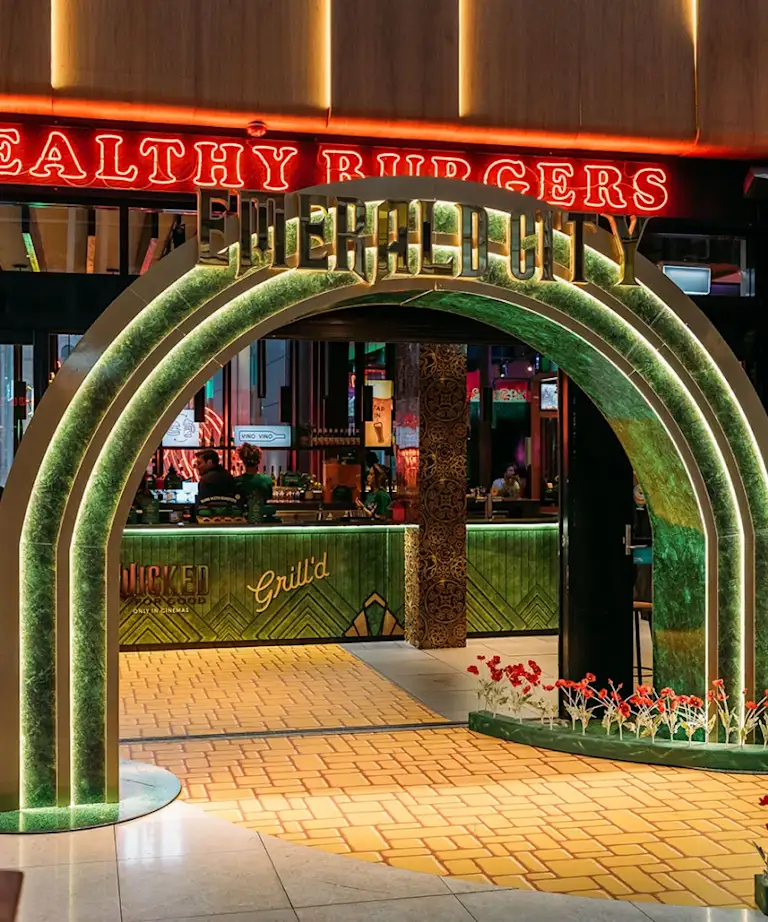 Wicked themed decoration at Grill'd Galeries in Sydney.