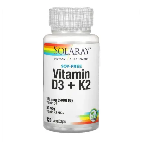 Mumsandbabes - SOLARAY Vitamin D3 5000 IU + K2 isi 120 60 softgel ASLI ORIGINAL USA - Isi 60 softgel