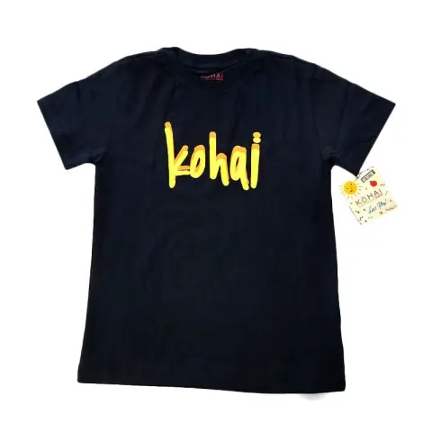 Mumsandbabes - Kohai Text Tee Atasan Anak - Black S