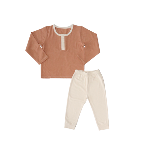 Mumsandbabes - Little Bubba Neil Pajamas - Chestnut Linen