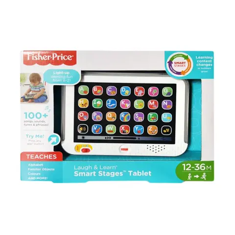 Mumsandbabes - Fisher Price L&L Smart Stages Tablet Mainan Bayi - Grey CDG33