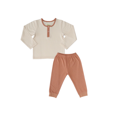 Mumsandbabes - Little Bubba Neil Pajamas - Linen Chestnut