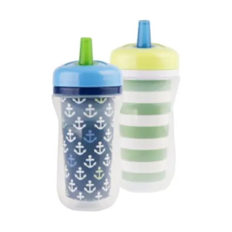 Mumsandbabes - The First Years Y6309A2 Super Chill Sippy Insulate Straw Peralatan Makan Anak - Blue Green [9oz]