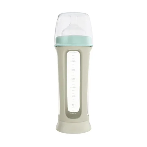 Mumsandbabes - Beaba 911354 Biboz 1st Stage Silico Feeding Bottle - Pastel Blue [210 mL]