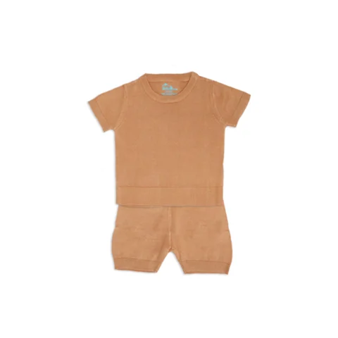 Mumsandbabes - Little Bubba Finley Knit Short Sets - Chestnut