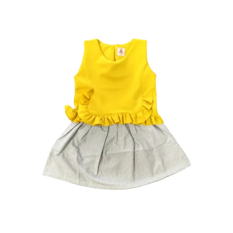 Mumsandbabes - Dress Girl  Yellow Pattern - Yellow (2 - 3 Years)