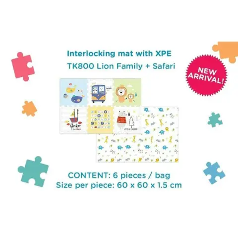 Mumsandbabes - Yofi XPE Playmat Interlocking Lion Family Safari Alas Lantai Anak