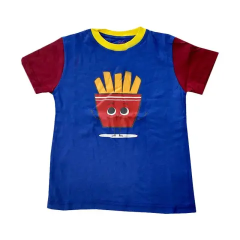 Mumsandbabes - Kohai Fries Tee Atasan Anak - Navy Red S