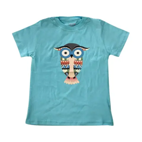 Mumsandbabes - Kohai Owl Tee Atasan Anak Perempuan - Blue S