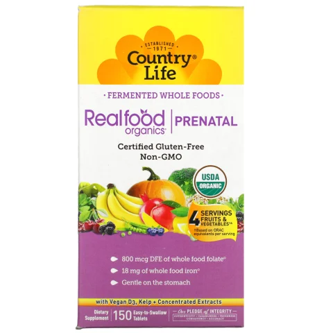 Mumsandbabes - Country Life, Realfood Organics, Prenatal, 150 Easy-to-Swallow Tablets