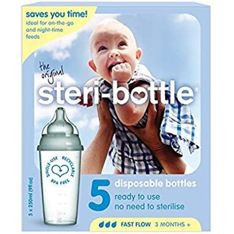 Mumsandbabes - Steri Bottle 5pack - botol susu sekali pakai
