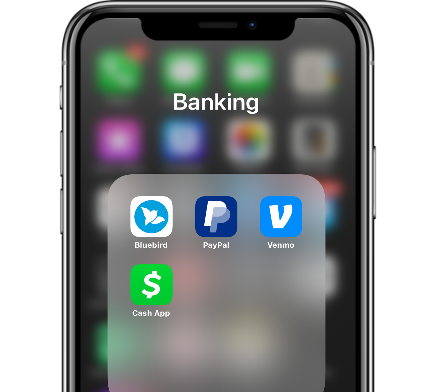 Mobile phone banking screen.