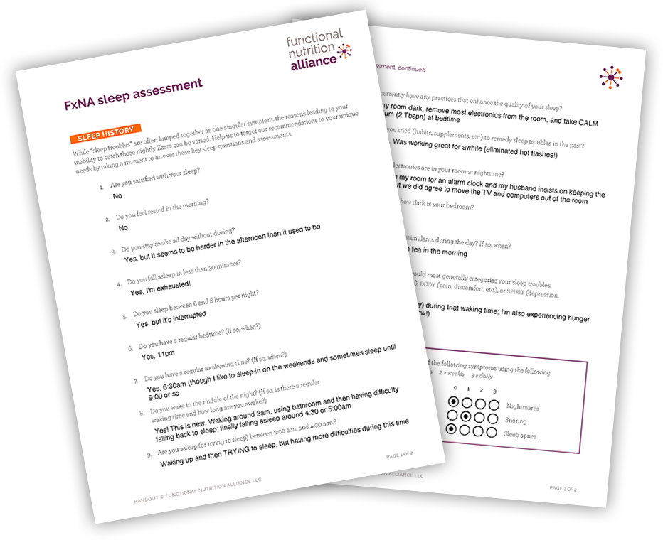 Functional Nutrition Lab case study: insomnia through a Functional lens