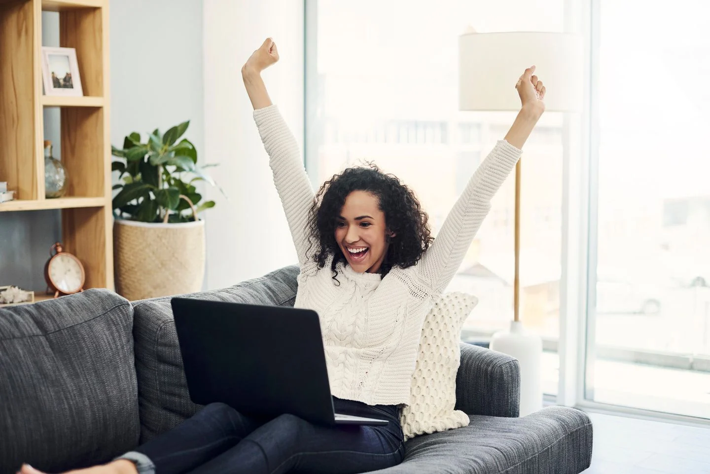 Woman on a laptop