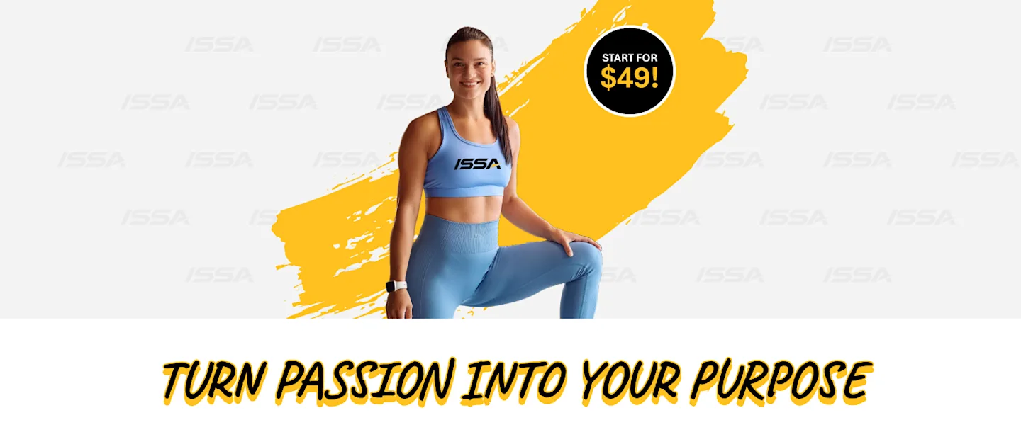 ISSA trainer and client doing yoga on yoga mat