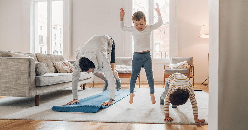 Exercise at discount home with kids