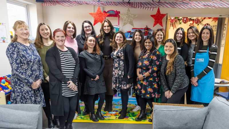 Her Royal Highness The Princess of Wales with representatives from Baby Banks across the UK.