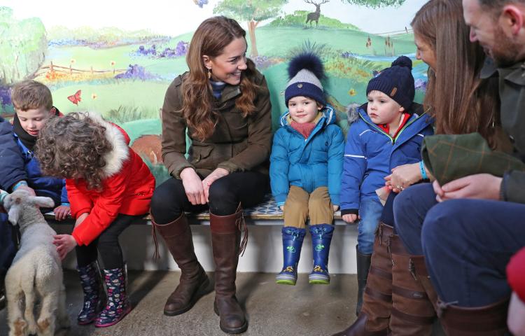 duchess talking to children and parents in northern ireland