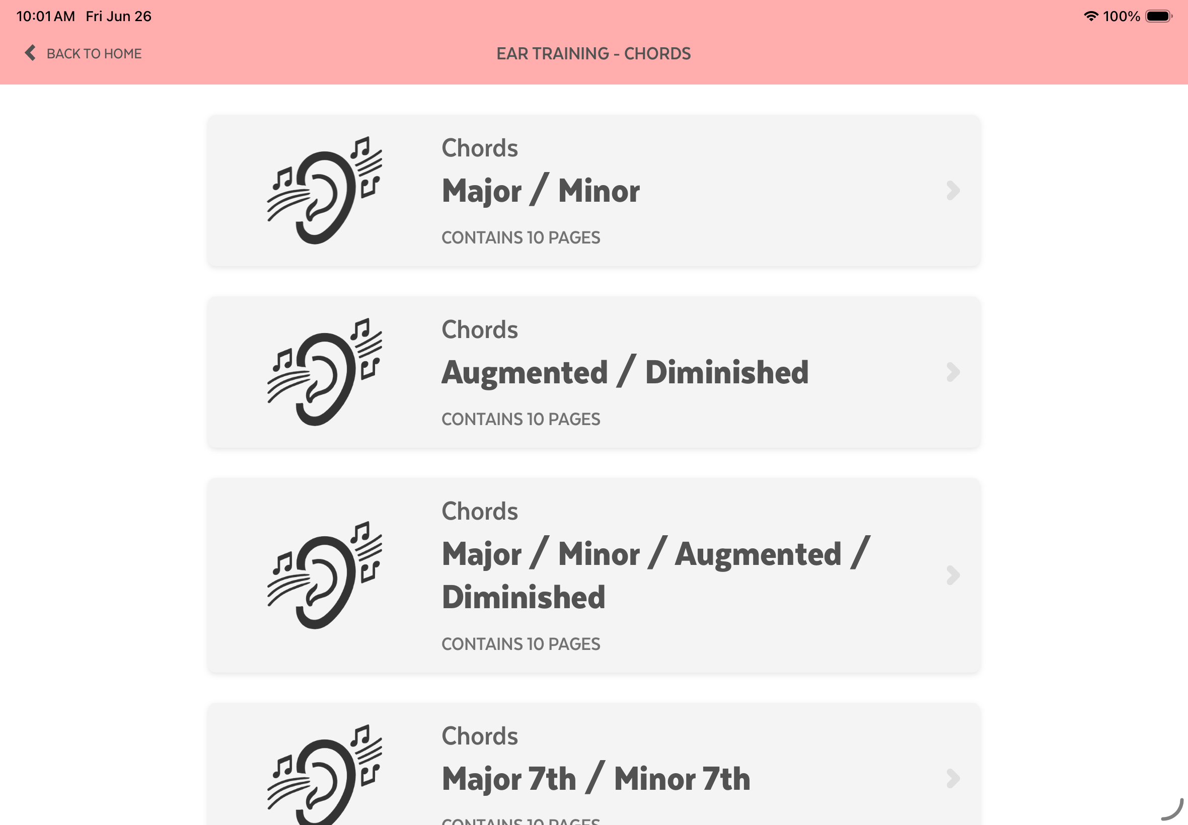 Ear Training - Chords screenshot
