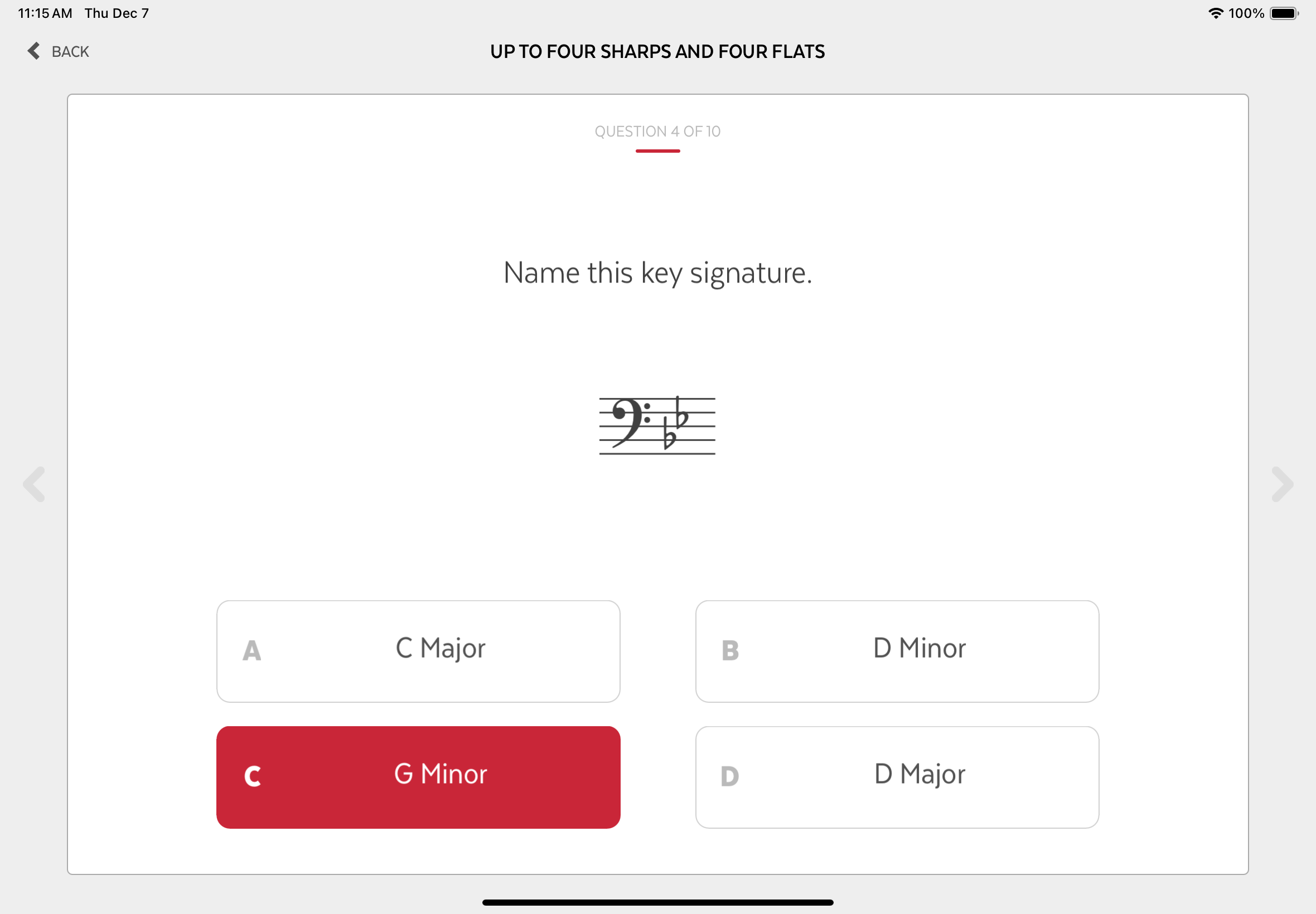 Key Signatures - Level 1 screenshot