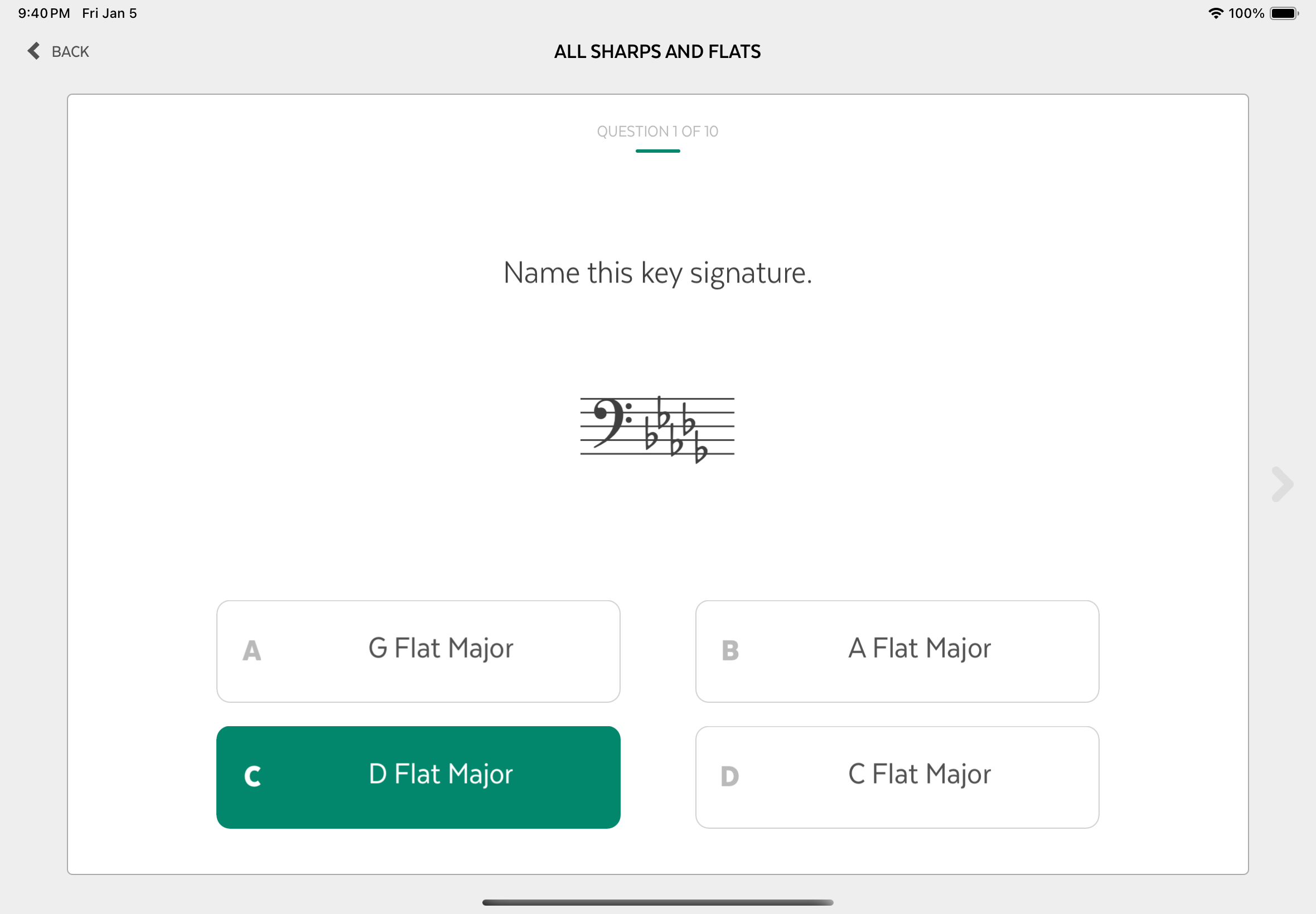 Key Signatures - Level 2 screenshot