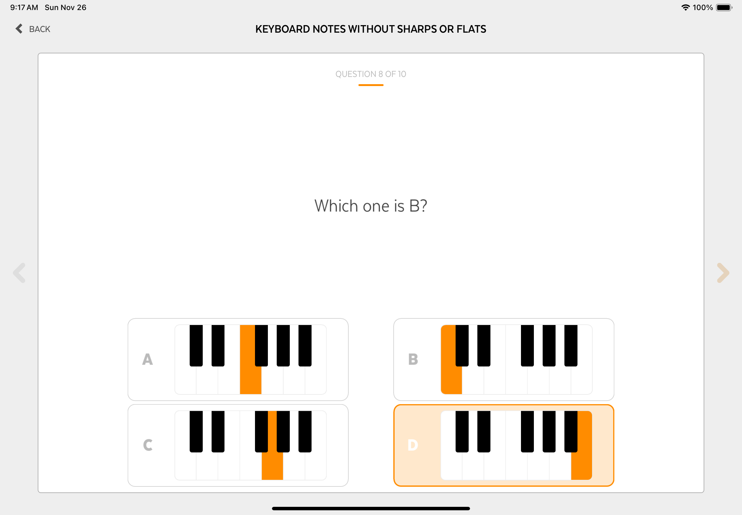 Piano Key Naming - Level 1 screenshot 4