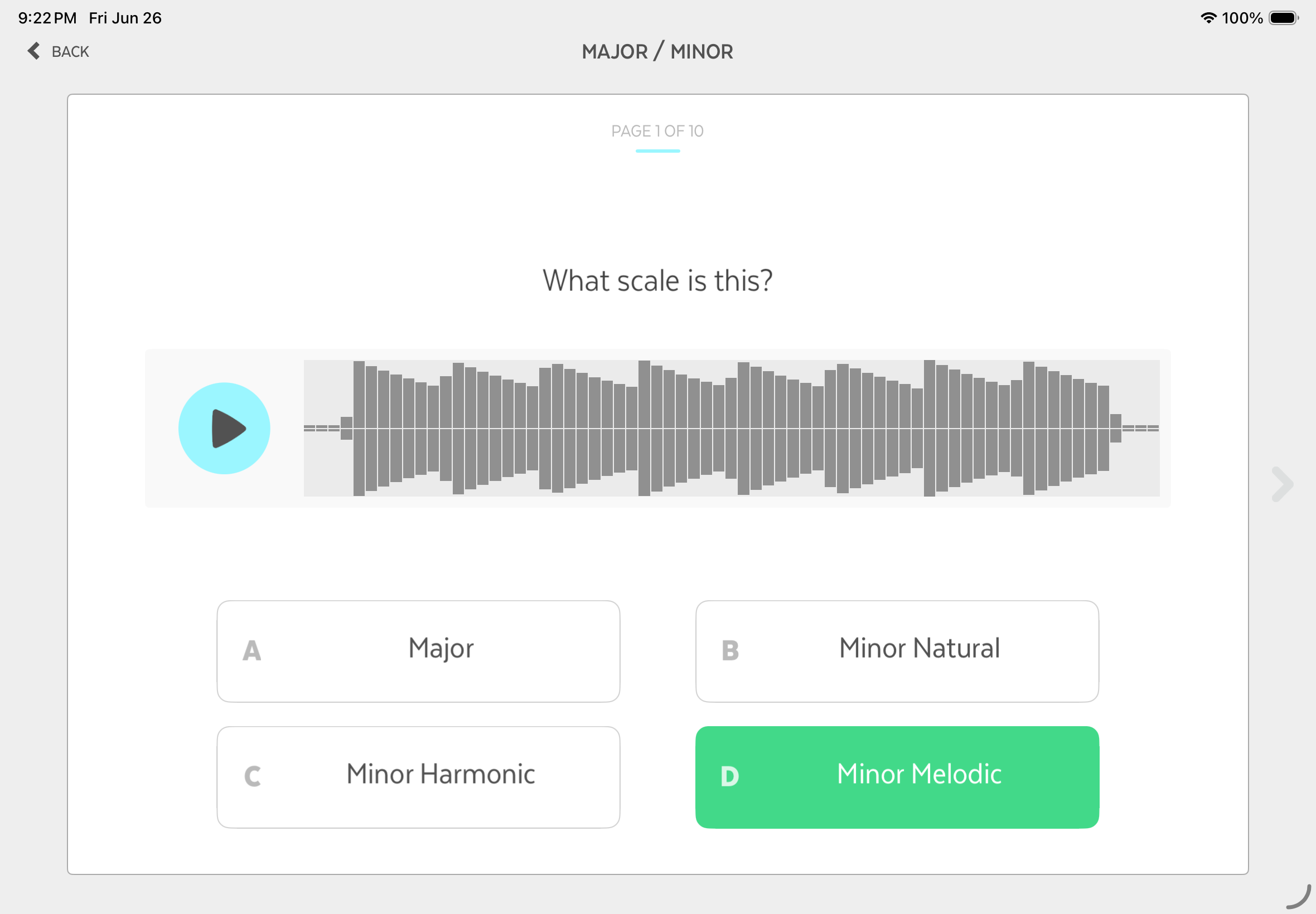Ear Training - Scales screenshot