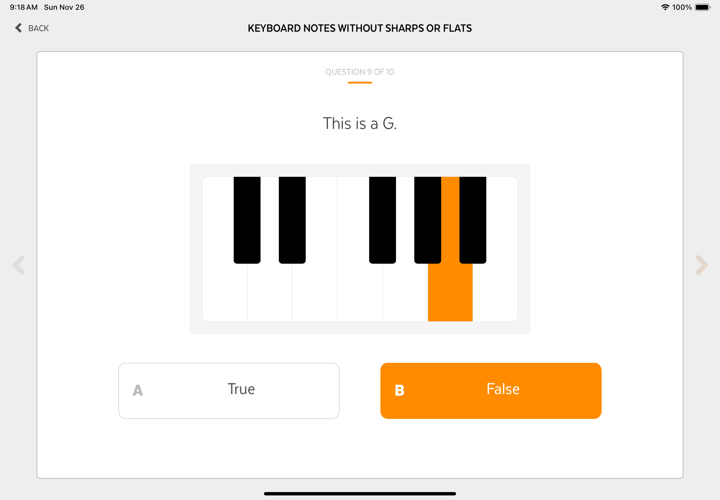 Piano Key Naming - Level 1 screenshot 2