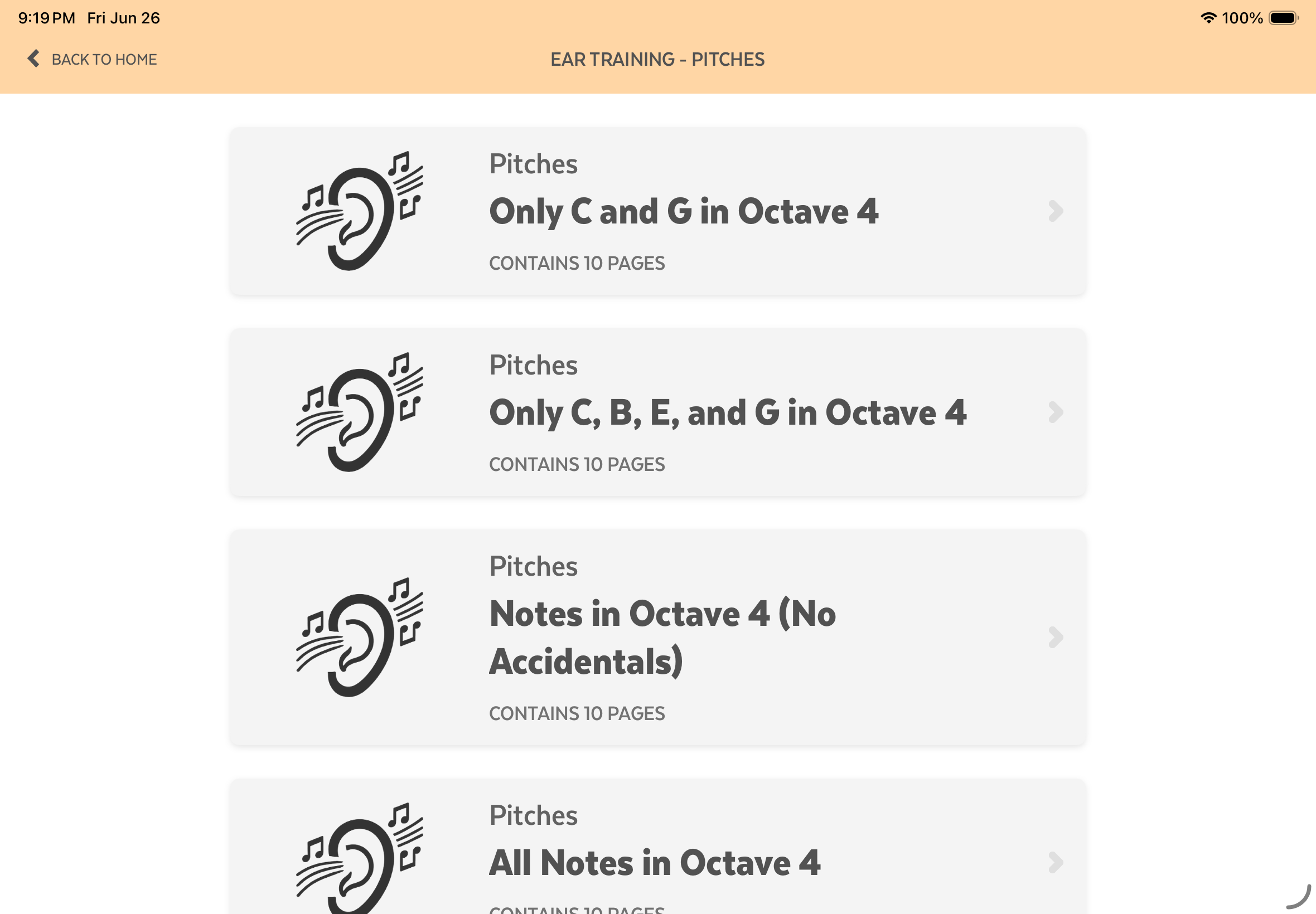 Ear Training - Pitches screenshot