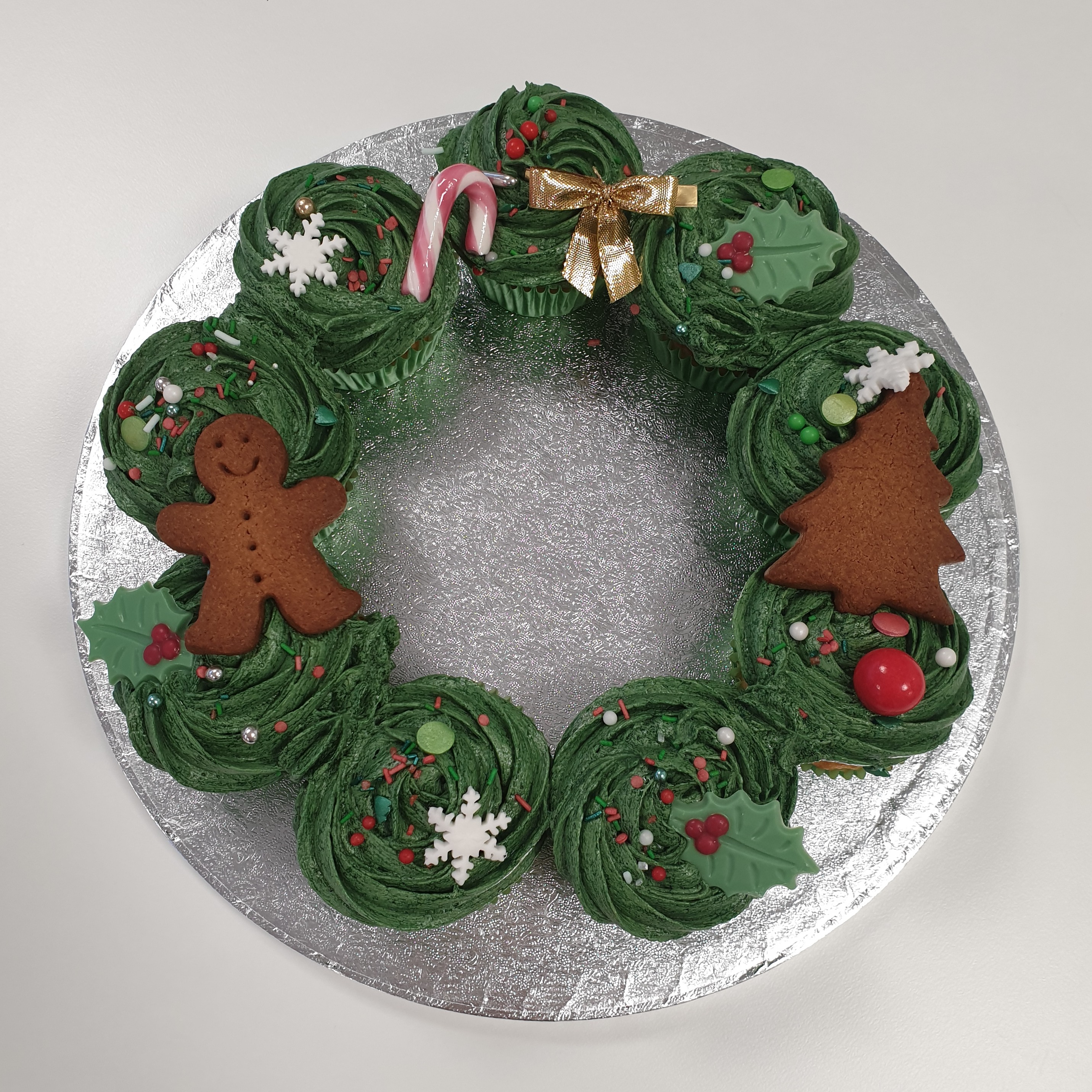 Kerst krans cupcakes