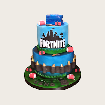 Deze game taart is een feestje voor iedere fan! fortnite 2 laags