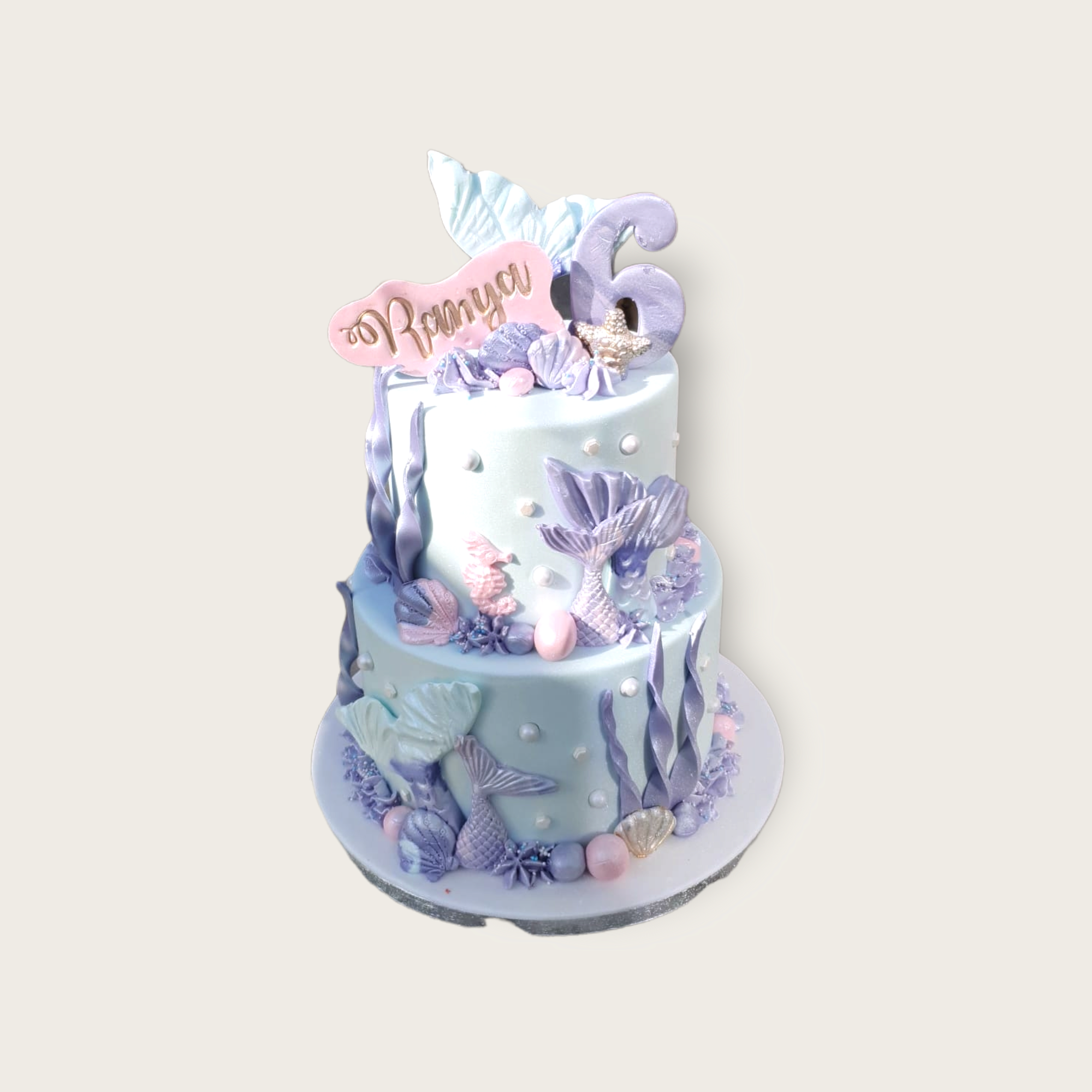 Meermin taart met fondant