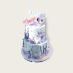 Deze pastel kleurige meermin taart is een plaatje om naar te kijken en een feestje om te mogen eten! Meermin taart met fondant