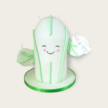 Leuke cactus taart. Door de schattigheid hebben de scherpe stekels geen zin. Cactus taart