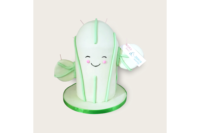 Leuke cactus taart. Door de schattigheid hebben de scherpe stekels geen zin. Cactus taart