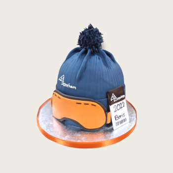 Bestel jij ook zo een Hippe 3d Muts met skibril taart?  Een skiër of snowboarder kan niet zonder! 3D Skimuts met bril