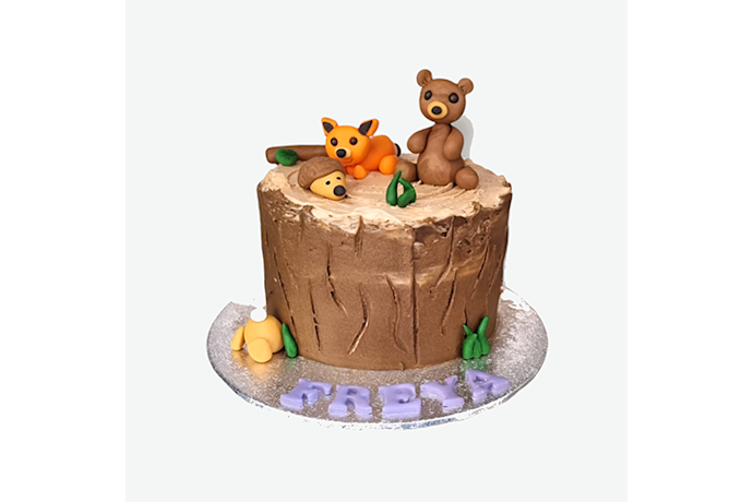 De leukste bosdieren taart bestel je online bij Hippe Taarten Bosdieren Taart