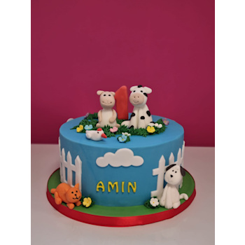 Leuke taart met al je favoriete boerderij dieren Boederij Taart
