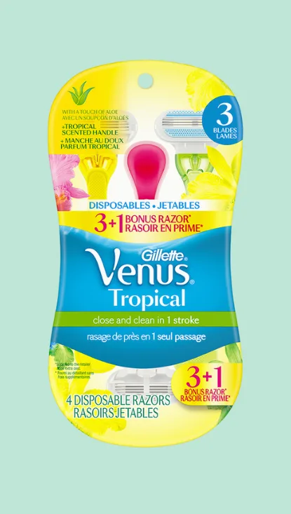 Venus Tropical 3+1 Disposable Women's Razors Pack